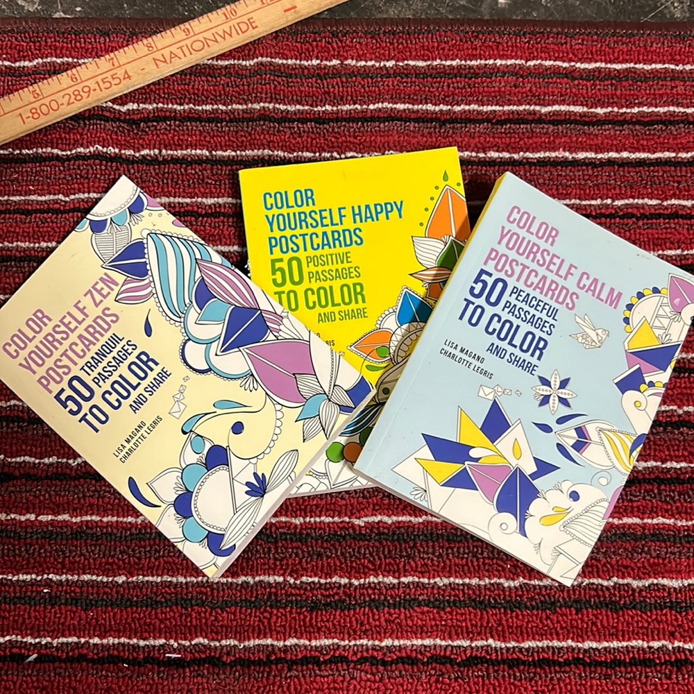New - 3-pc set of Color Yourself Happy Postcards